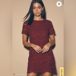 Burgundy lace dress